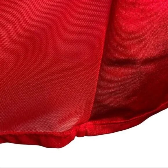 PASSION FOREVER RED/BLACK LACE WITH RHINESTONES CHEMISE NIGHTIE SIZE LARGE-EUC - Picture 5 of 9